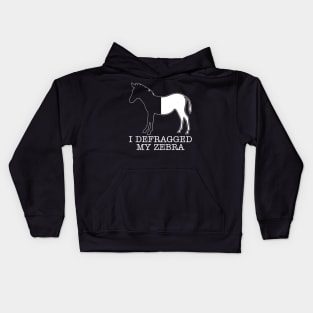 I Defragged My Zebra Programmer Kids Hoodie